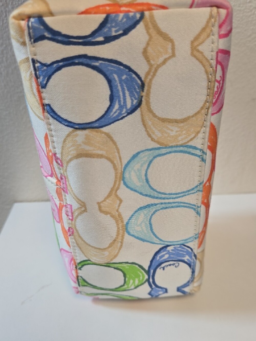 Vintage Coach Scribble Multicolor Signature Canvas Shoulder Bag - Picture 5 of 9